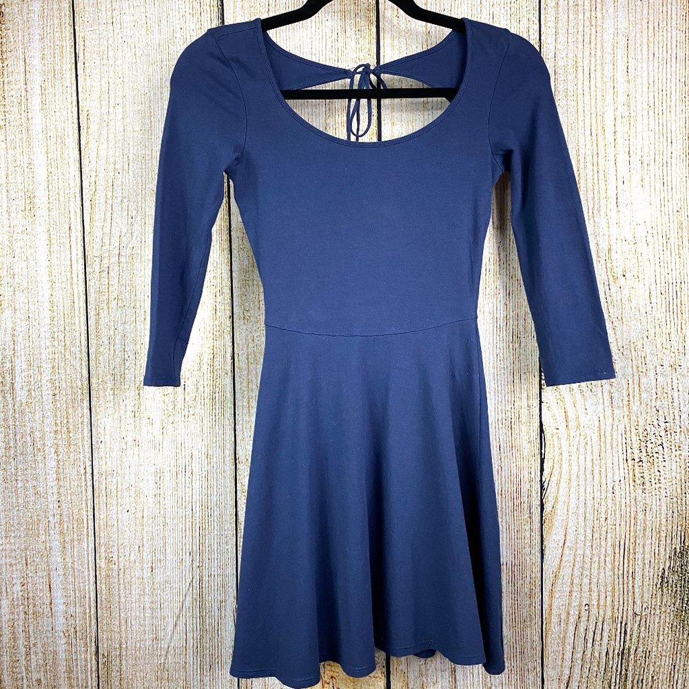 American Eagle Blue A Line Long Sleeve Dress.